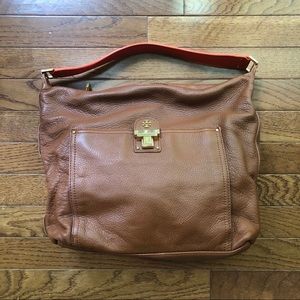 Tory Burch Saddle Hobo Orange Trim